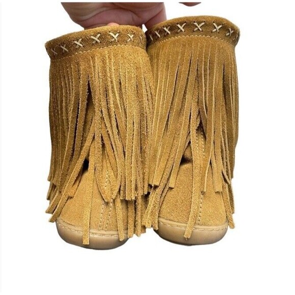 Anthropologie Odd Molly 165 Walkabout Low Moccasin Booties Suede Fringe EU39 EUC - Picture 5 of 10